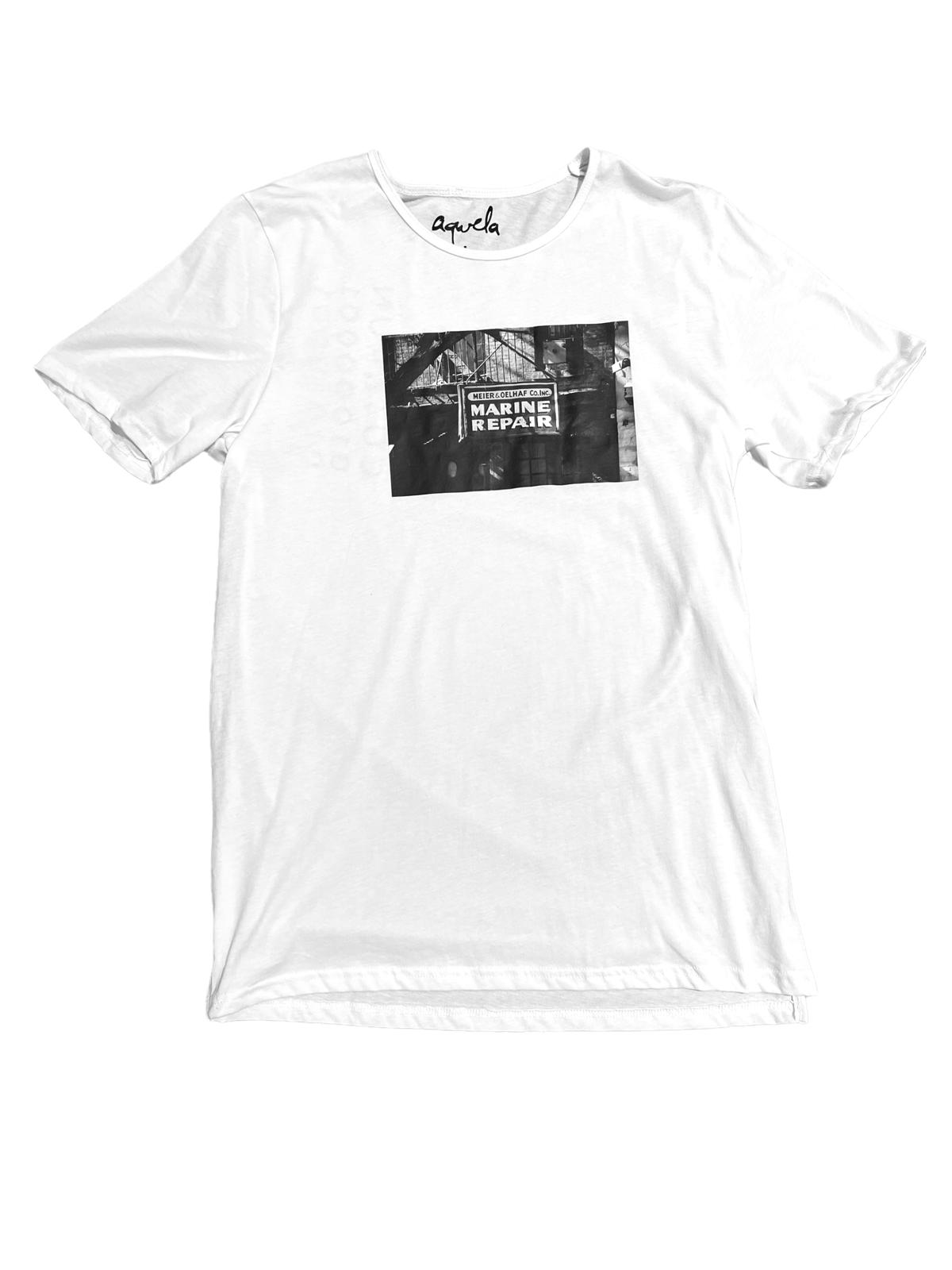 Sedna – bílé tričko s děleným lemem (Cut &amp; Run)