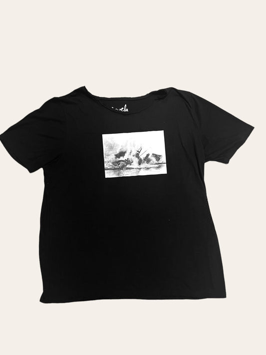 Mira - Black rawneck TriBlend Tee (Victory)